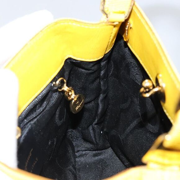 Salvatore Ferragamo Vala Handbag Nylon Yellow Nylon Handbag (Pre-Owned) - Picture 13 of 16